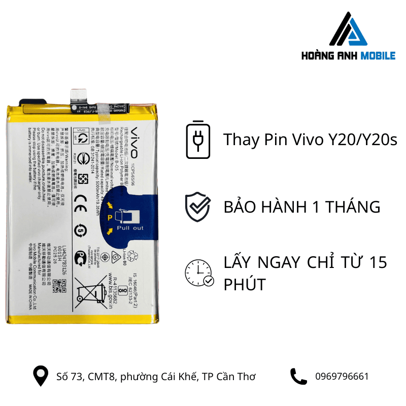 Thay pin Vivo Y20/Y20s