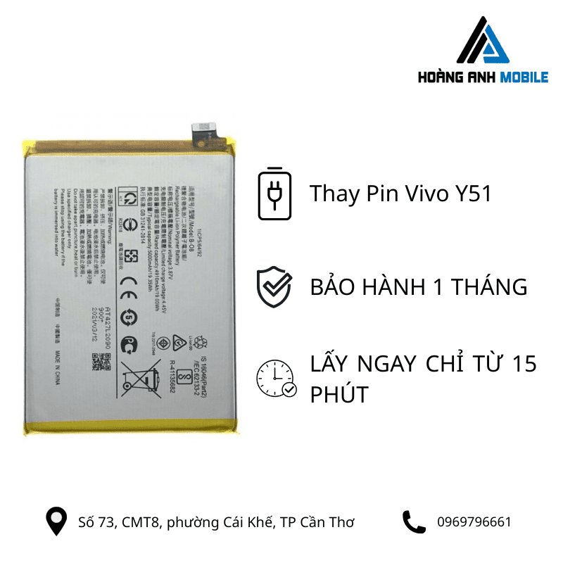 Thay pin Vivo Y51