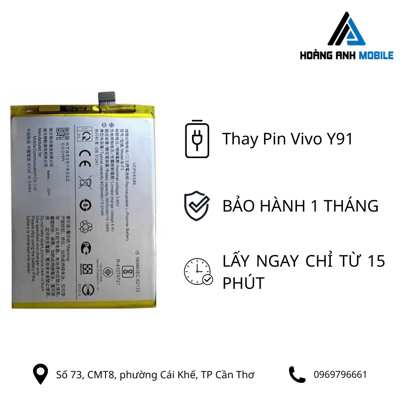 Thay pin Vivo Y91