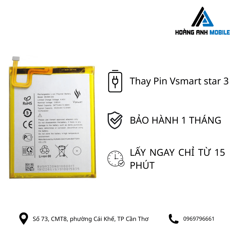 Thay Pin Vsmart star 3
