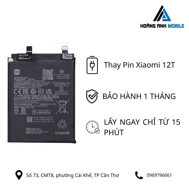 Thay Pin Xiaomi 12T