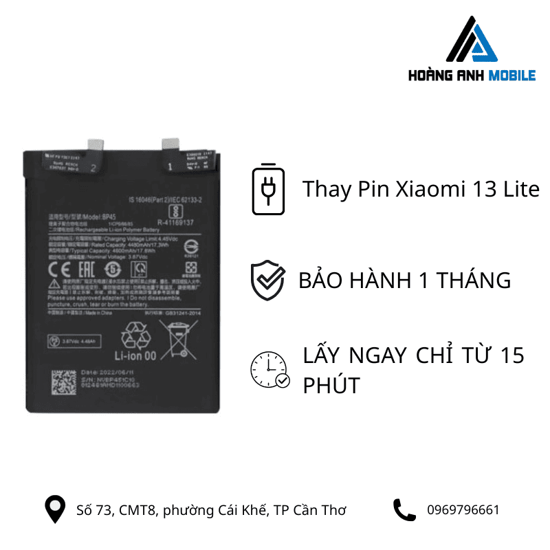 Thay Pin Xiaomi 13 Lite