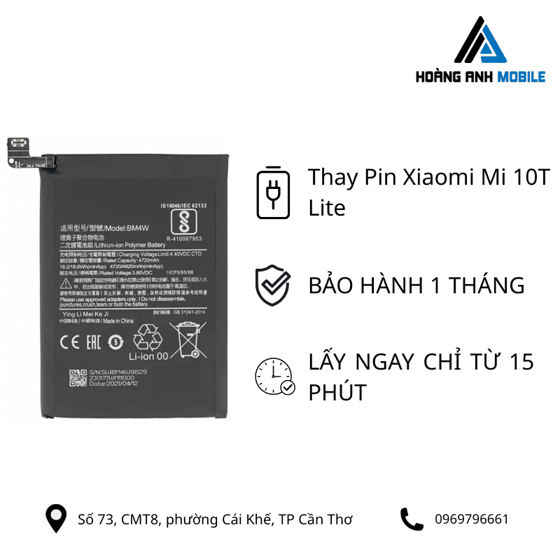 Thay Pin Xiaomi Mi 10T Lite