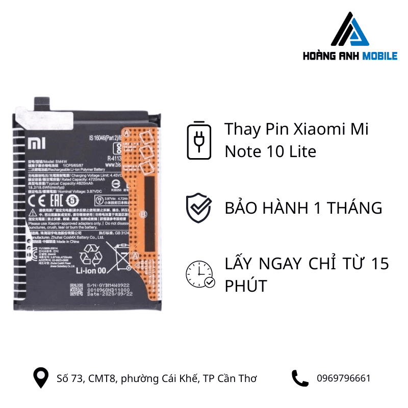 Thay Pin Xiaomi Mi Note 10 Lite