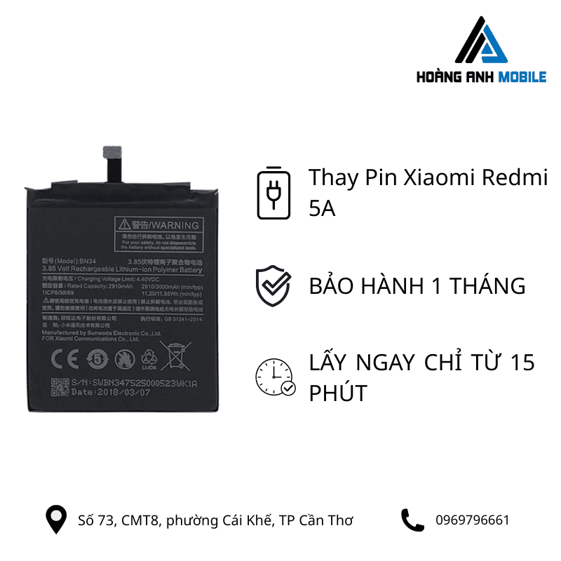Thay Pin Xiaomi Redmi 5A