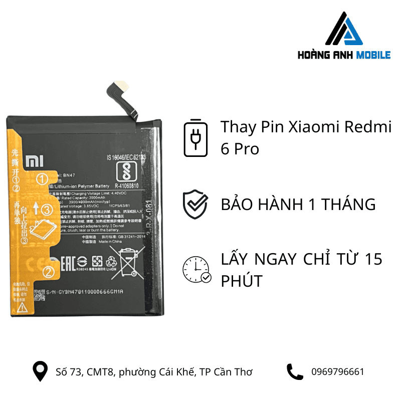 Thay Pin Xiaomi Redmi 6 Pro