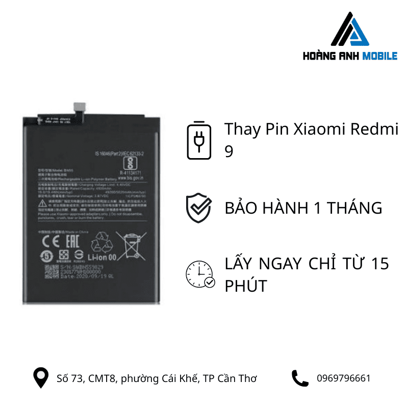 Thay Pin Xiaomi Redmi 9