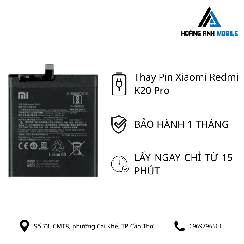 Thay Pin Xiaomi Redmi K20 Pro