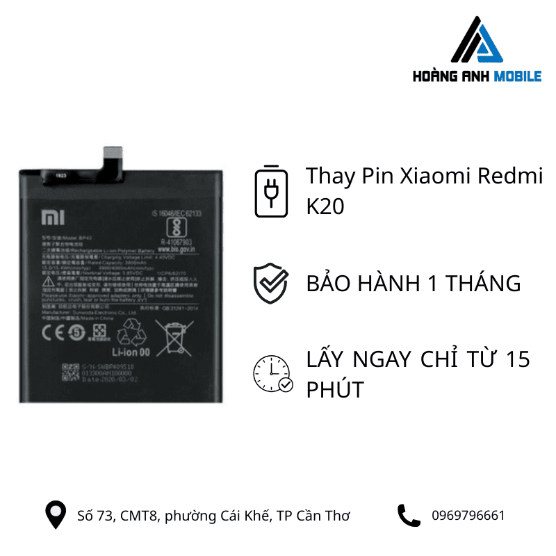 Thay Pin Xiaomi Redmi K20
