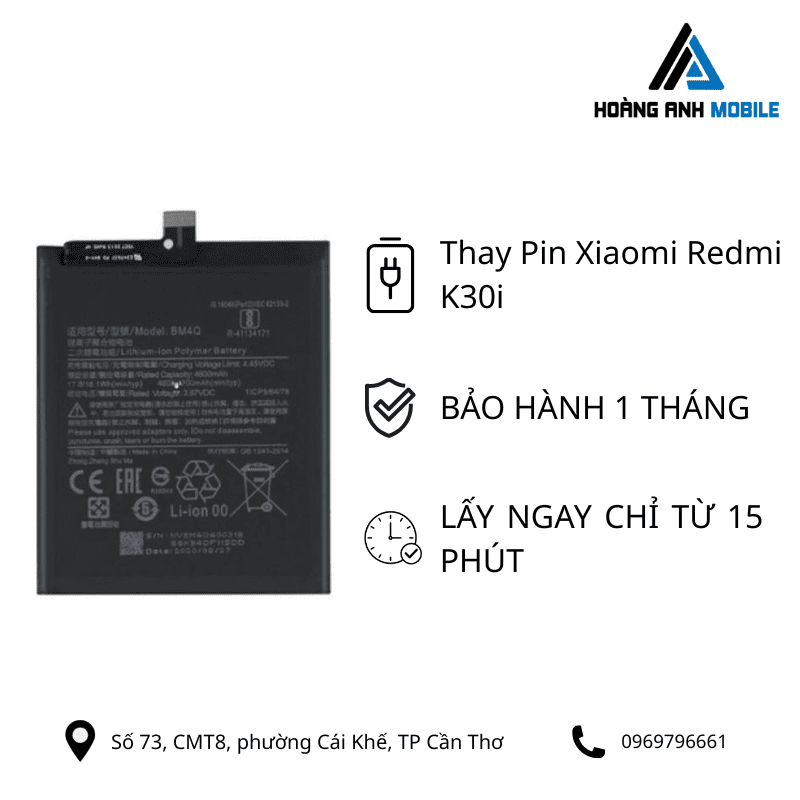 Thay Pin Xiaomi Redmi K30i