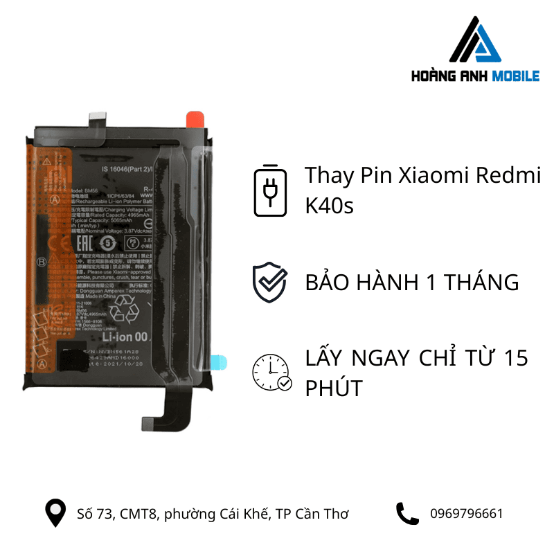 Thay Pin Xiaomi Redmi K40s