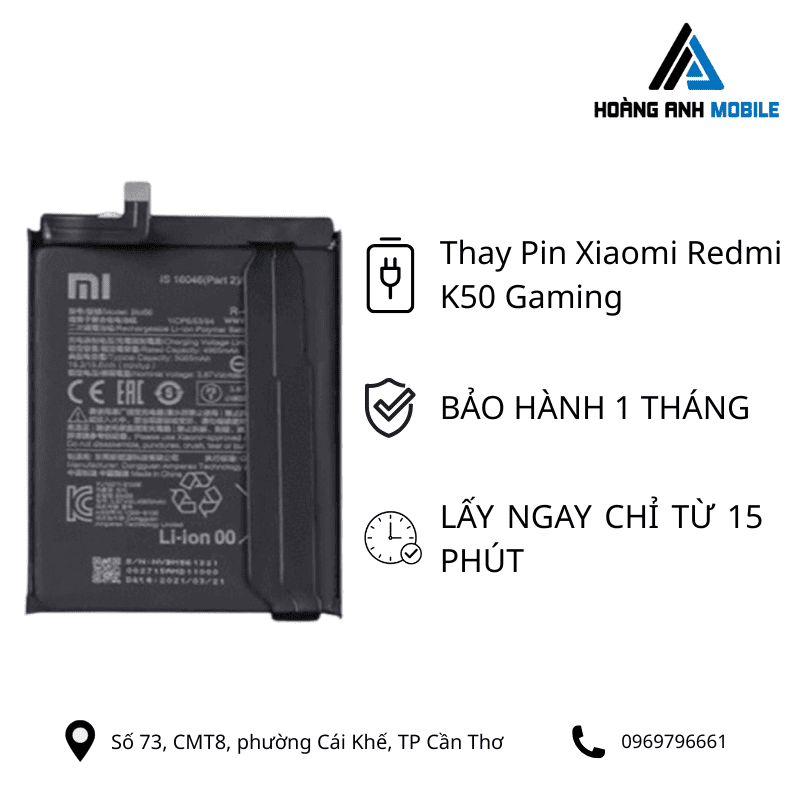 Thay Pin Xiaomi Redmi K50 Gaming