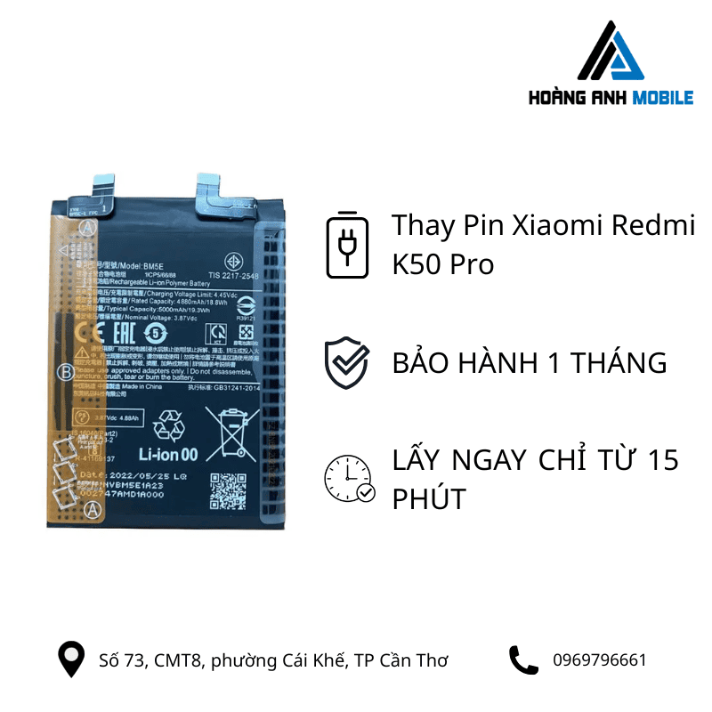 Thay Pin Xiaomi Redmi K50 Pro
