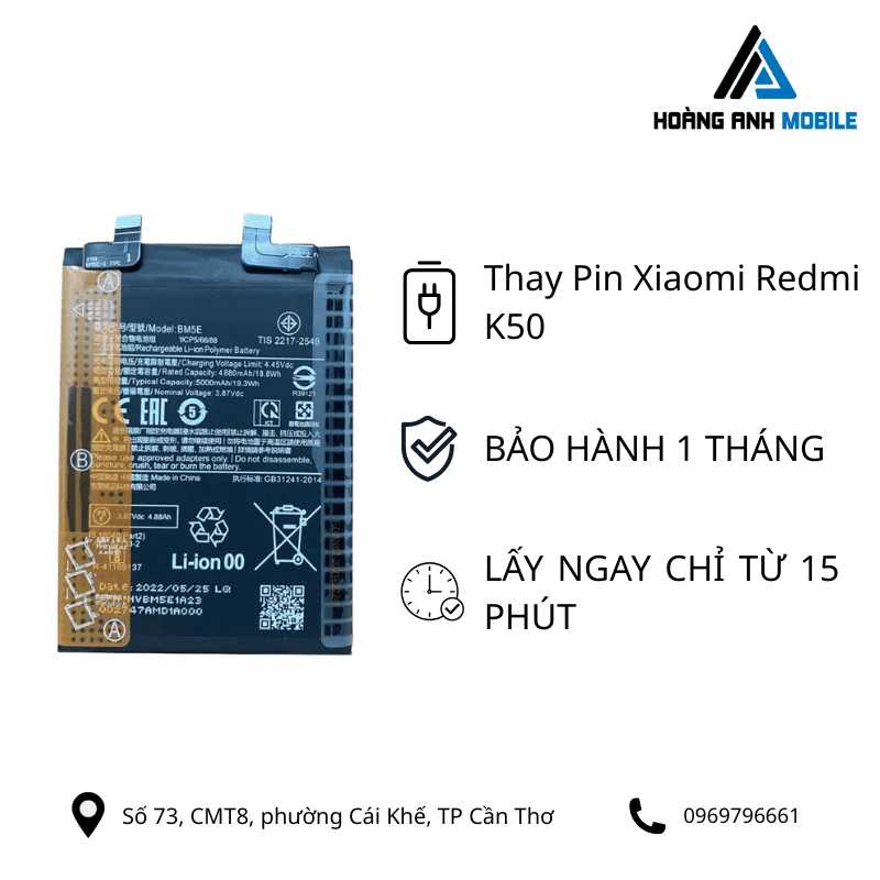 Thay Pin Xiaomi Redmi K50