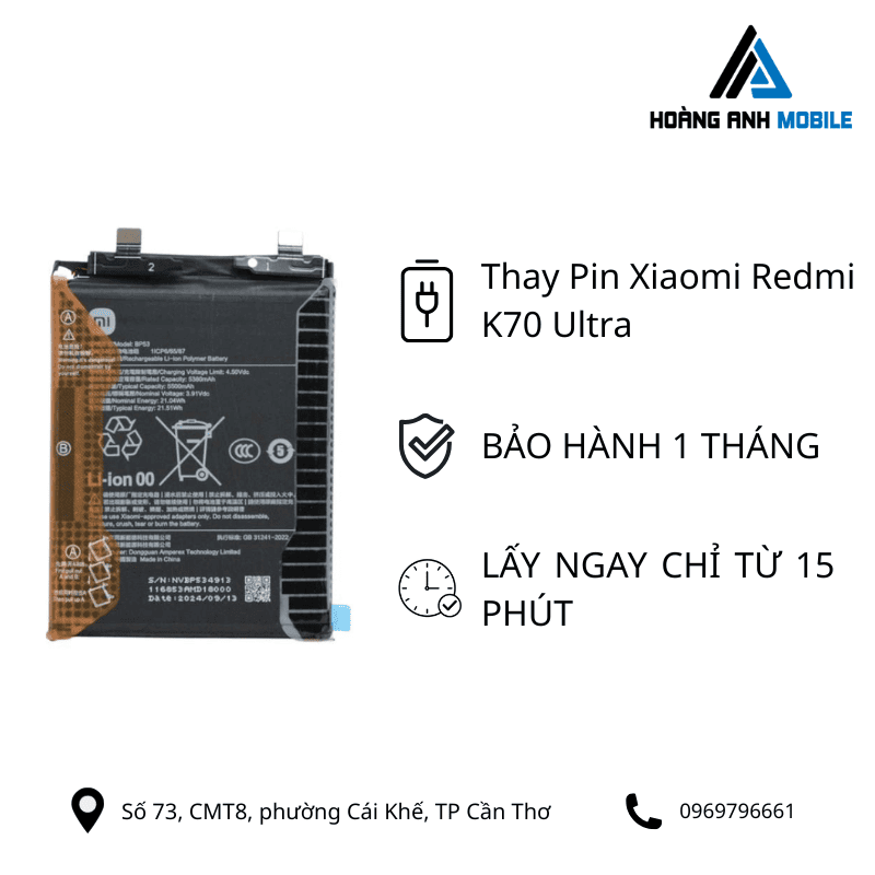 Thay Pin Xiaomi Redmi K70 Ultra