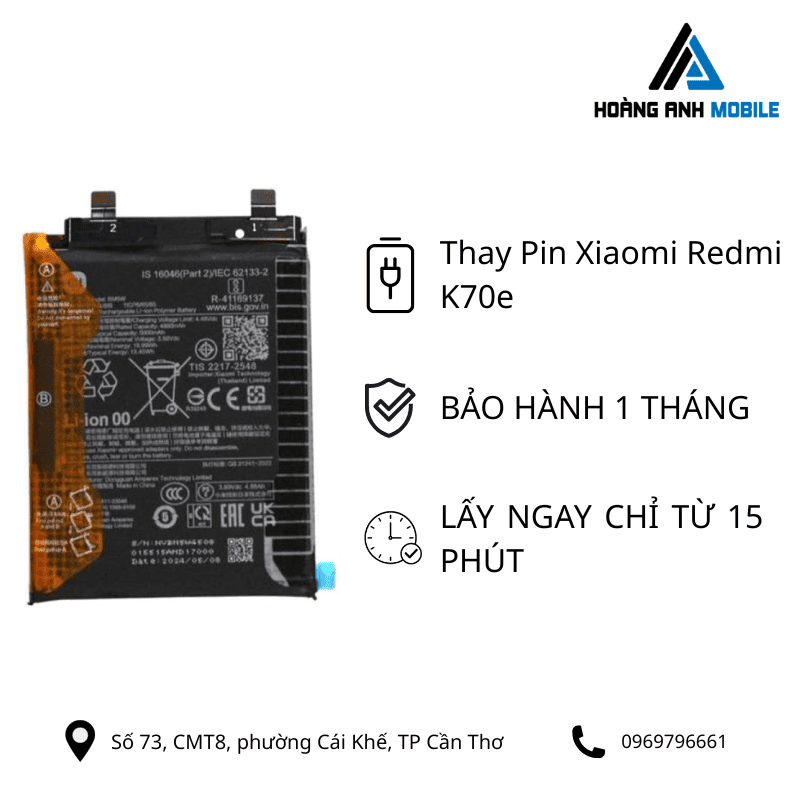 Thay Pin Xiaomi Redmi K70e