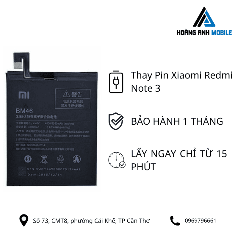 Thay Pin Xiaomi Redmi Note 3