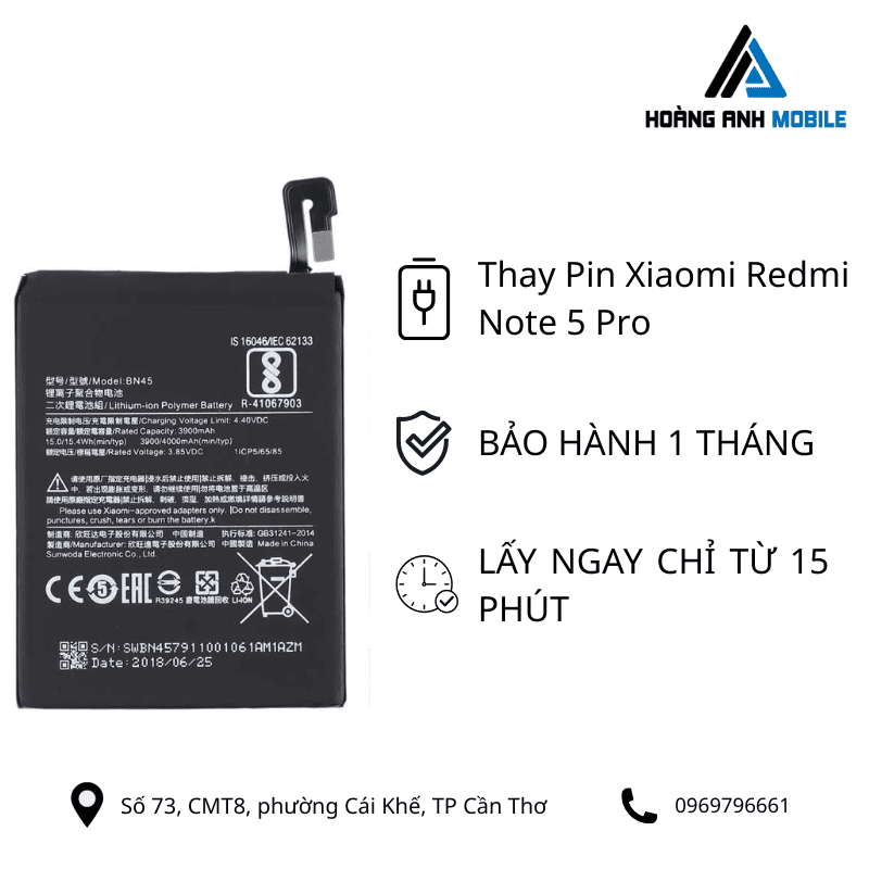 Thay Pin Xiaomi Redmi Note 5 Pro