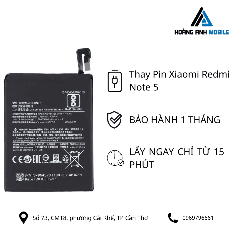 Thay Pin Xiaomi Redmi Note 5