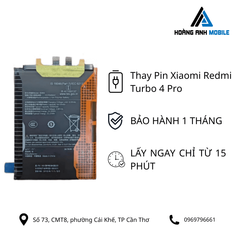 Thay Pin Xiaomi Redmi Turbo 4 Pro