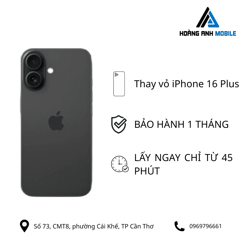 Thay vỏ iPhone 16 Plus