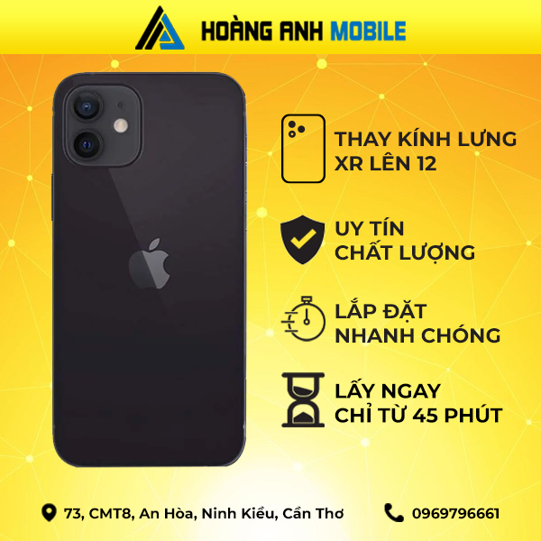 Thay kính lưng iPhone Xr lên 12