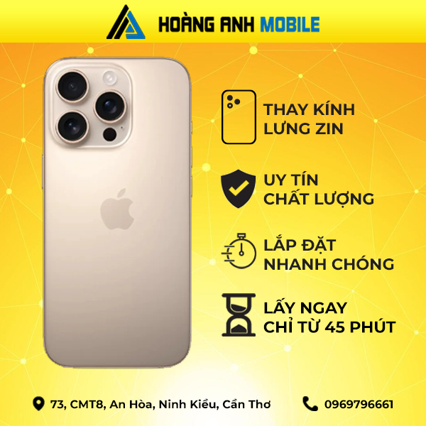 Thay kính lưng iPhone 16 Pro