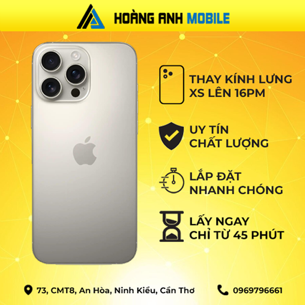 Thay kính lưng Xs lên 13Pro/14Pro/15Pro/16Pro