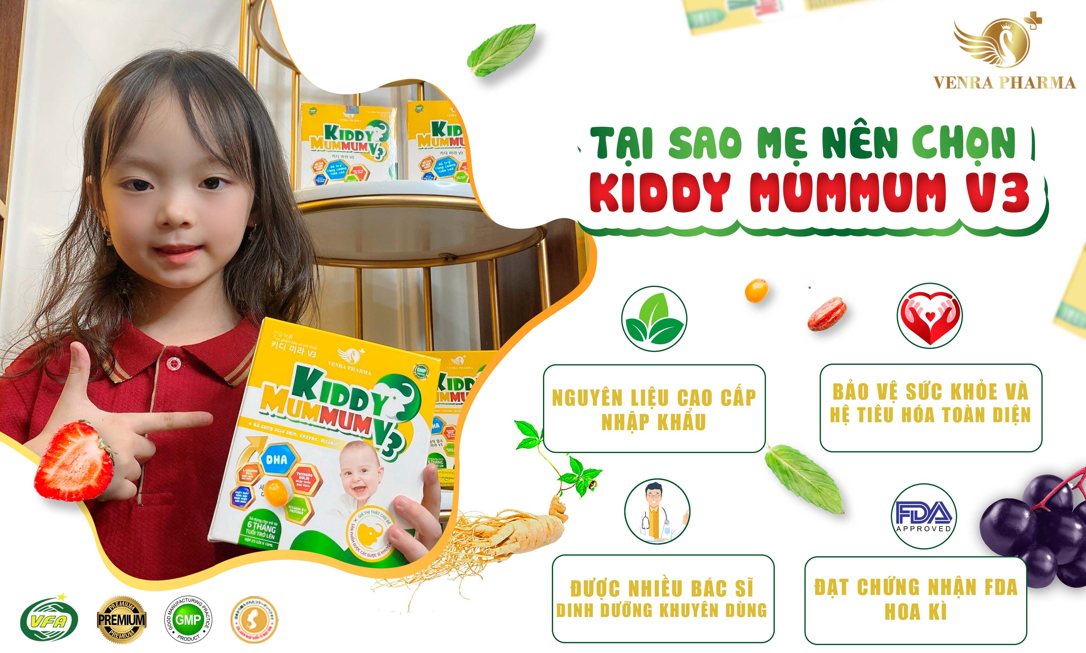 Kiddy Mummum V3 giúp bé khỏe - mẹ vui
