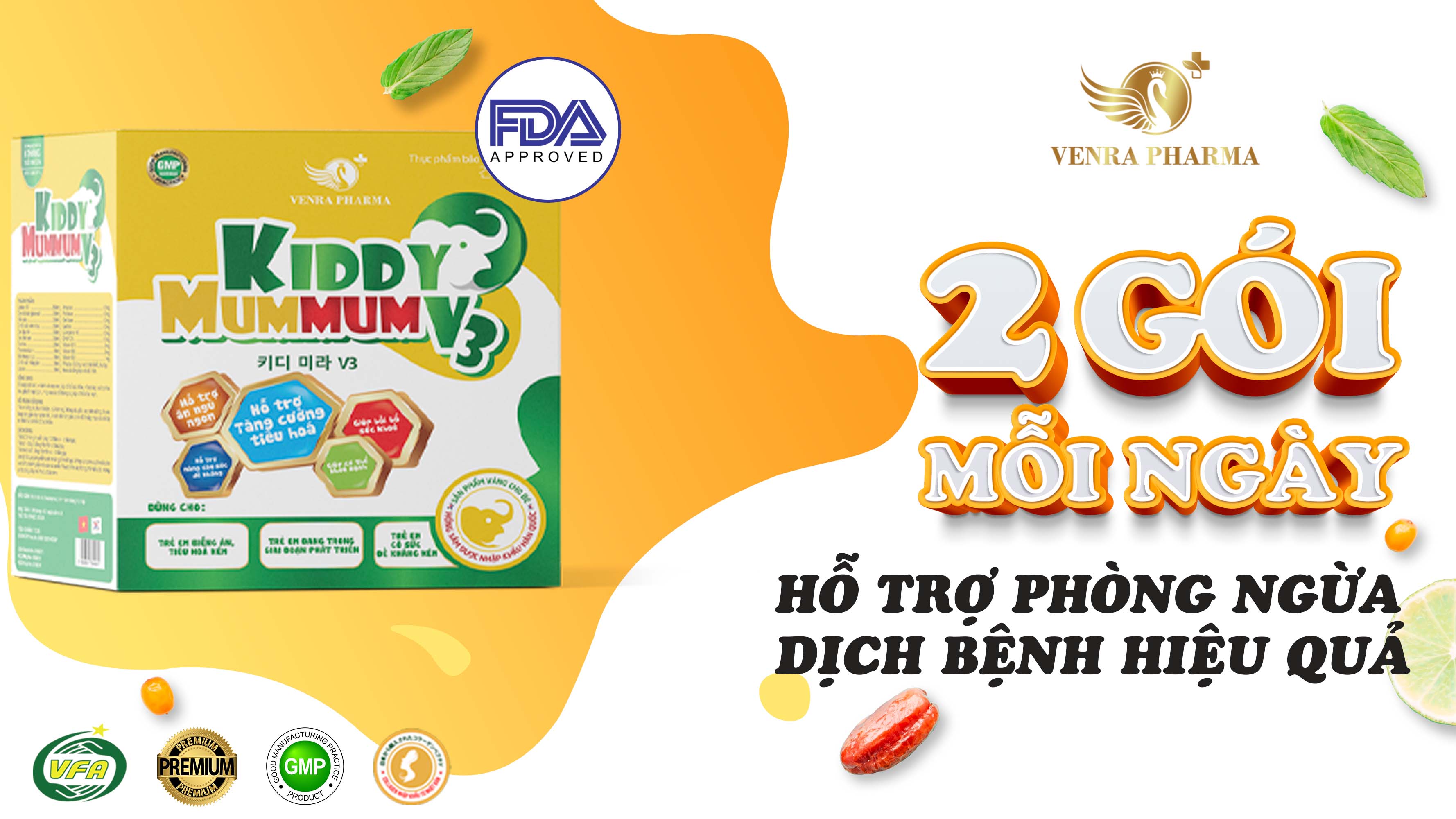 KIDDY MUMMUM V3 TĂNG SỨC ĐỀ KHÁNG CHO TRẺ, HỖ TRỢ BẢO VỆ SỨC KHOẺ MÙA DỊCH