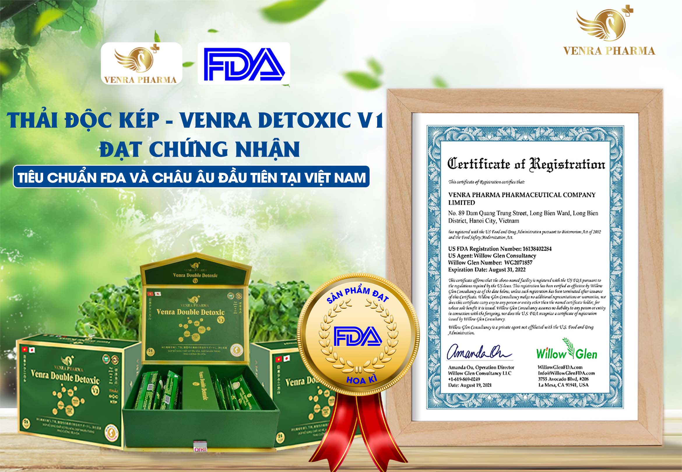 Venra Pharma Chính Thức Sở Hữu Chứng Nhận Quốc Tế FDA Hoa Kỳ