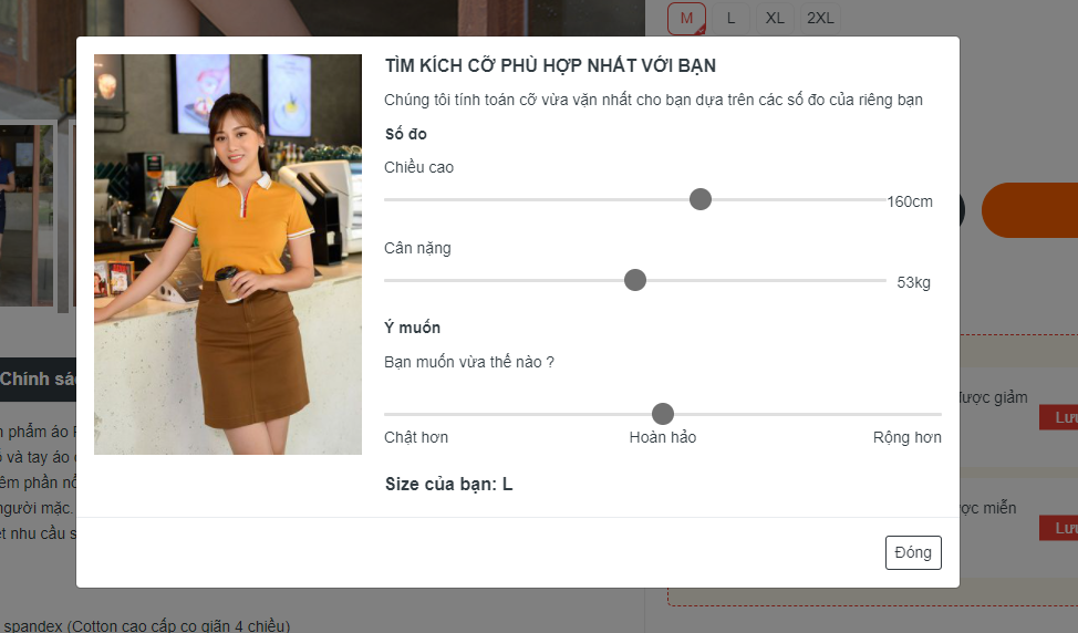 tính năng đo size
