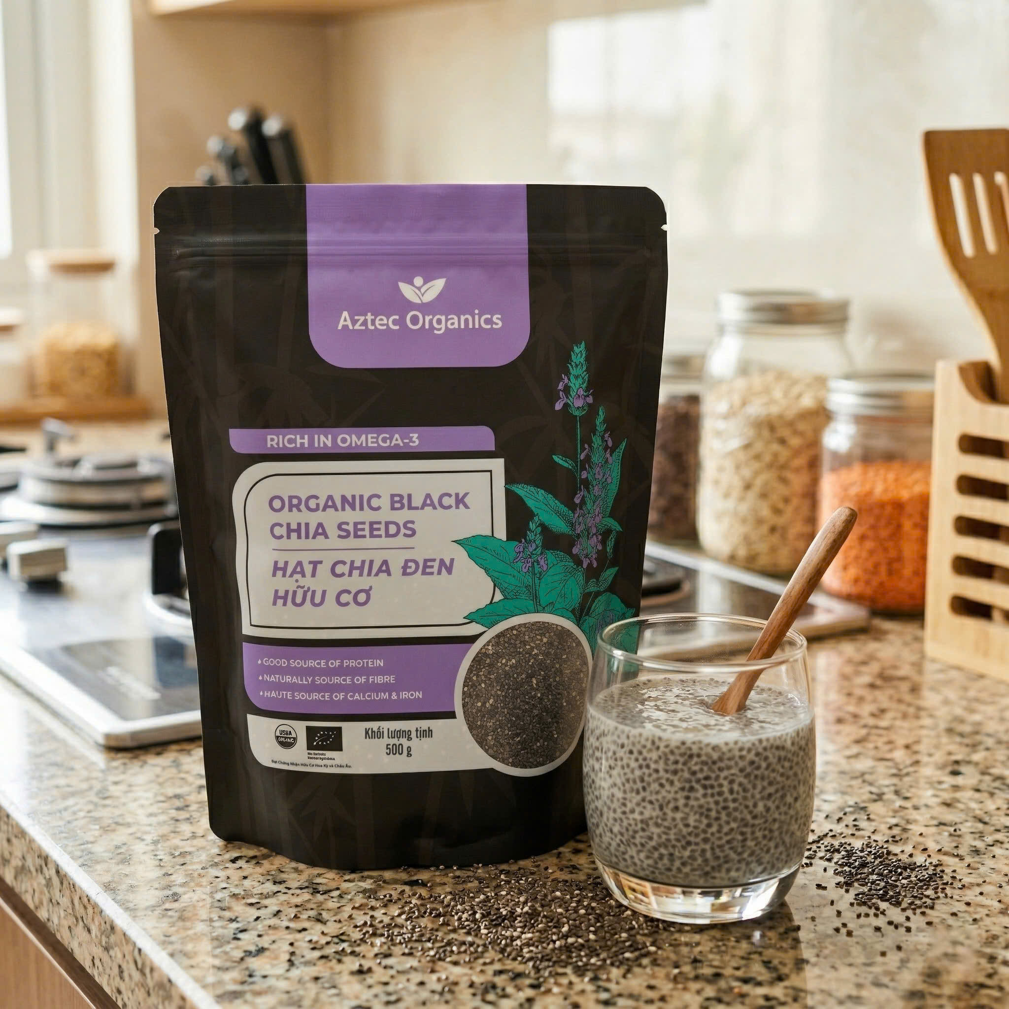 Aztec Organics - Hạt chia hữu cơ 500gr