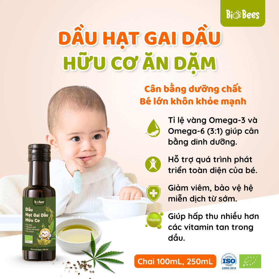 BioBees - Dầu hạt gai dầu hữu cơ 100ml