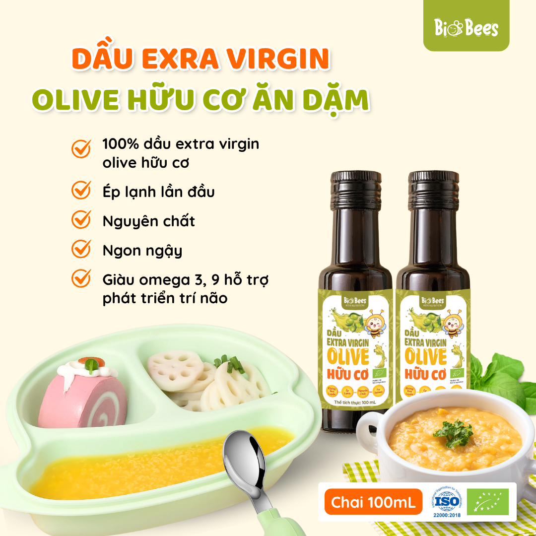 BioBees - Dầu  Extra Virgin Olive Hữu Cơ 100ml