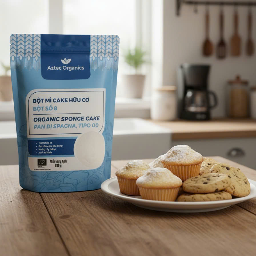 Aztec Organics - Bột Mì Cake Hữu Cơ 680g