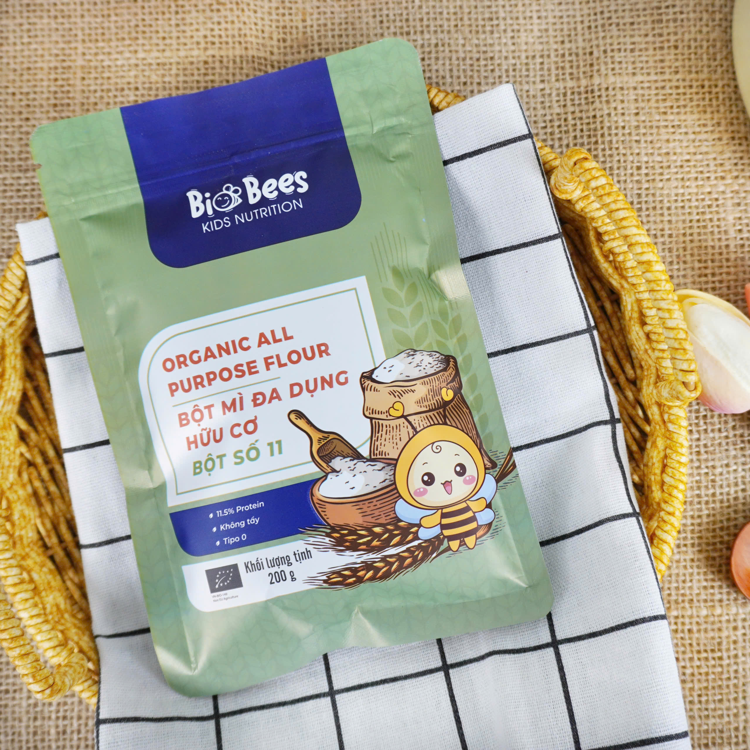 BioBees - Bột mì đa dụng hữu cơ 200g - Bột số 11