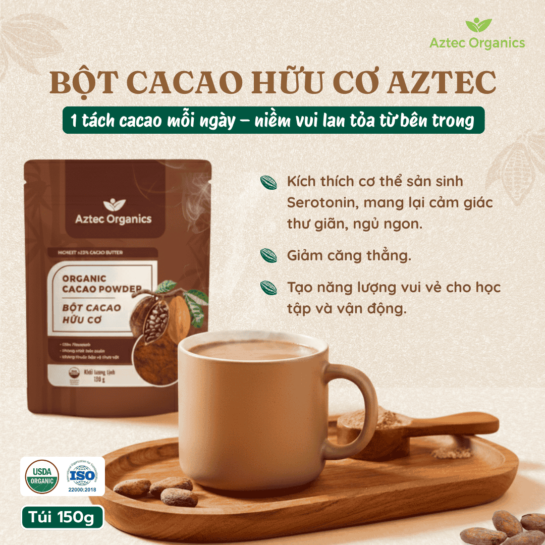 Aztec Organics - Bột Cacao Hữu Cơ 150g (Organic Cacao Powder)