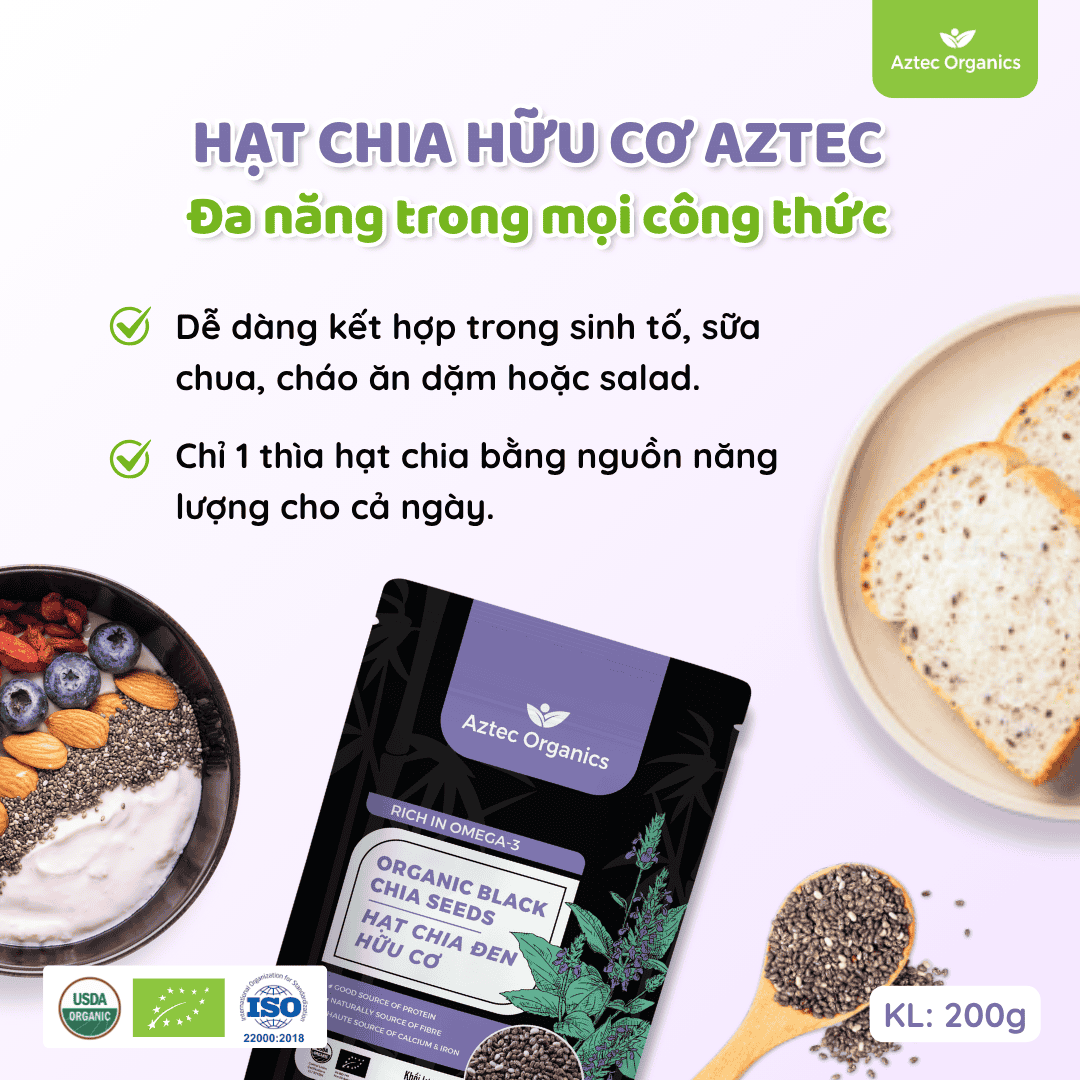 Aztec Organics - Hạt Chia Hữu Cơ 200gr