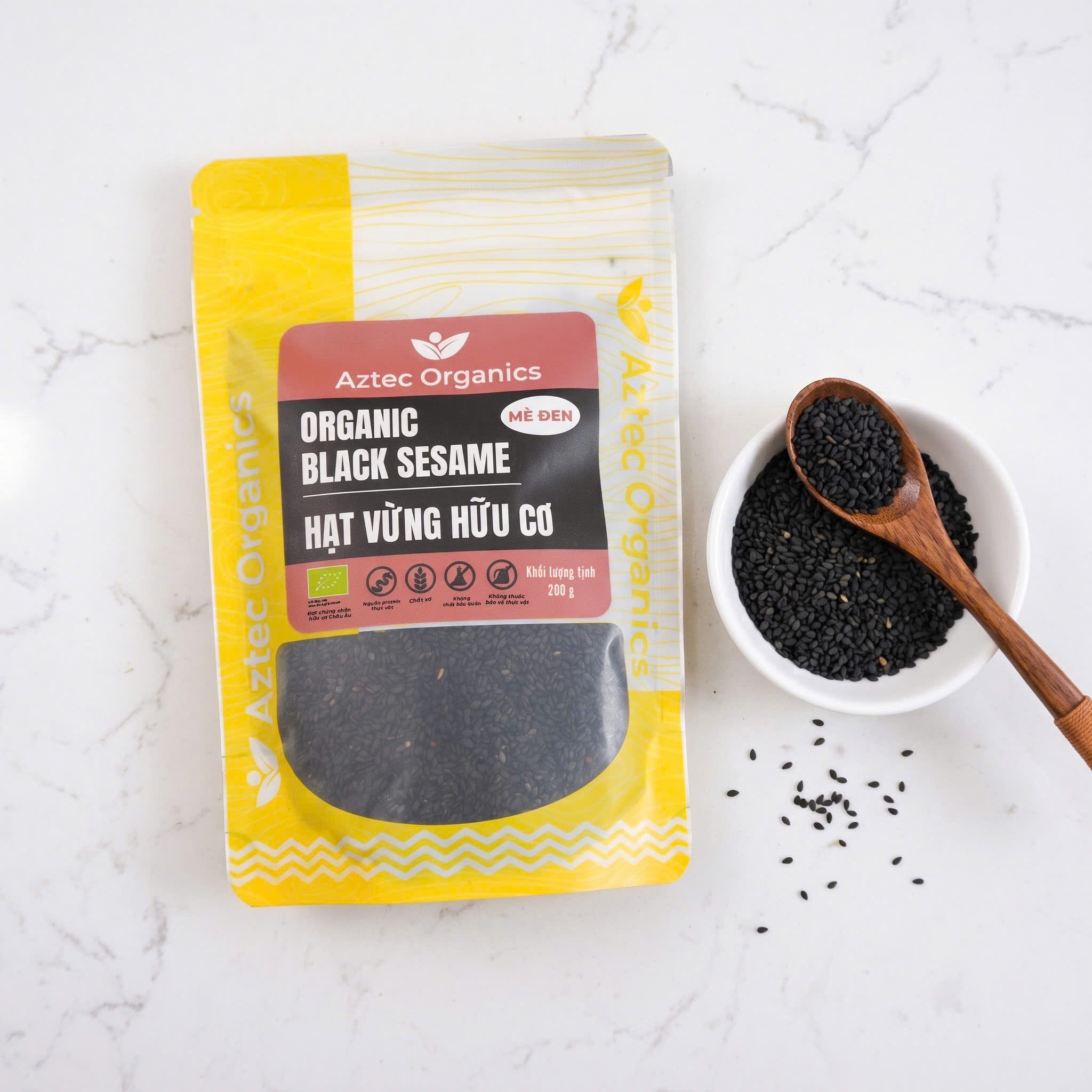 Aztec Organics - Vừng/mè đen hữu cơ 200g