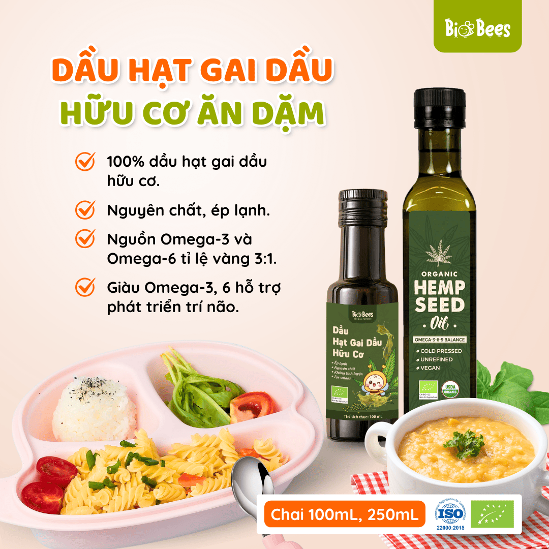 Aztec Organics - Dầu Hạt Gai Dầu Hữu Cơ BioBees 250mL