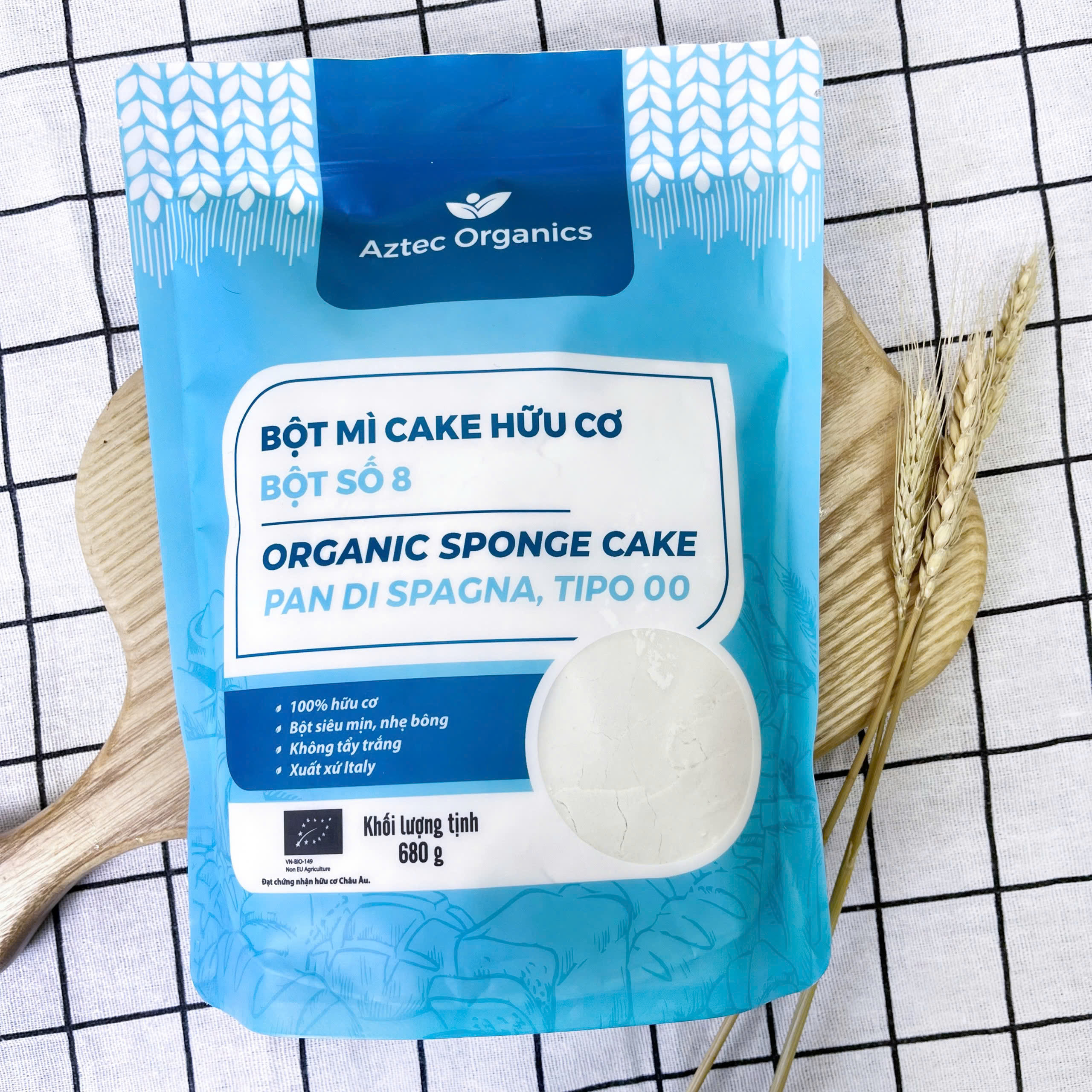 Aztec Organics - Bột Mì Cake Hữu Cơ 680g