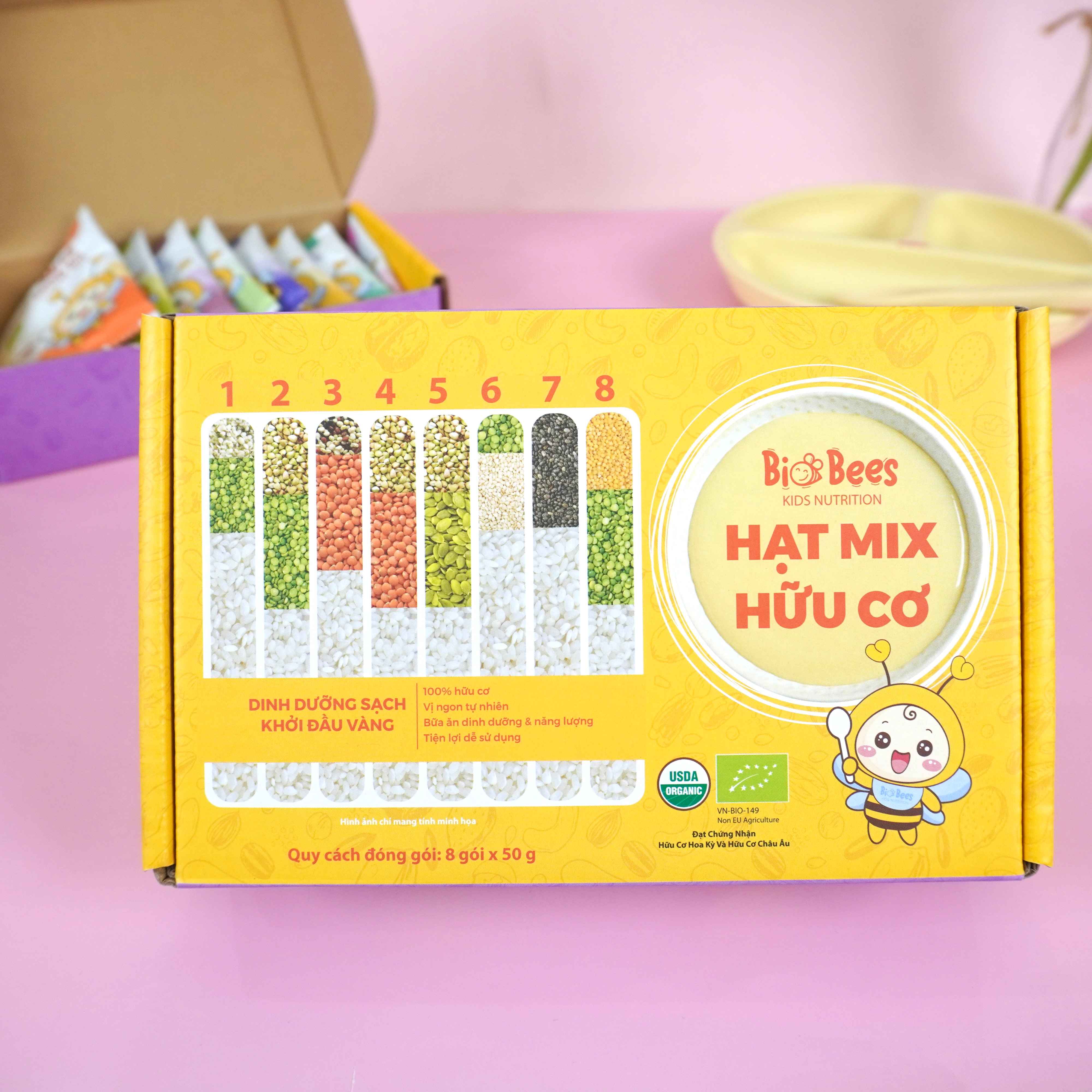 BIOBEES - Hộp Hạt Mix Hữu Cơ 50g x 8 gói