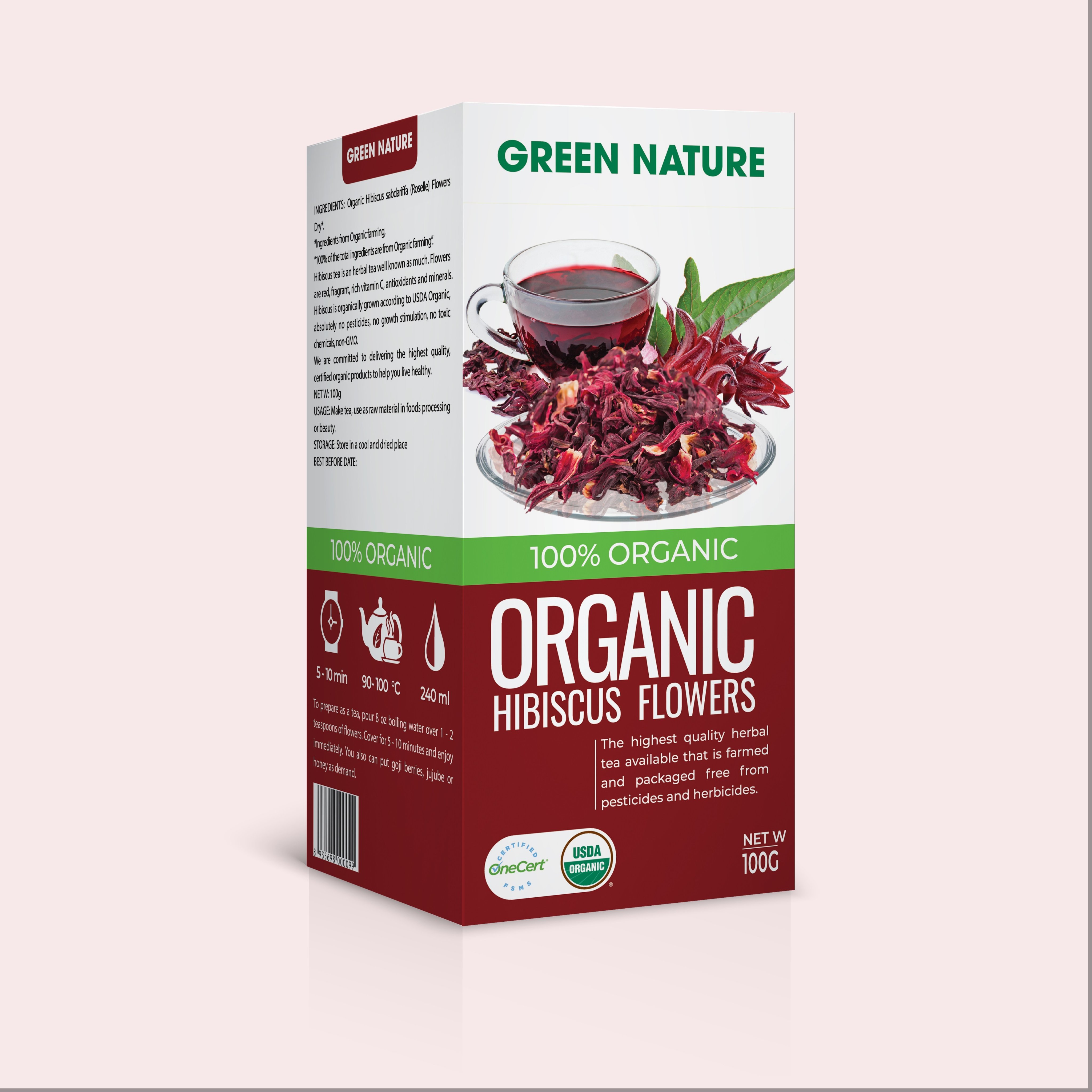 Green Nature - Hoa Bụp Giấm Nguyên Bông Hữu Cơ 100g