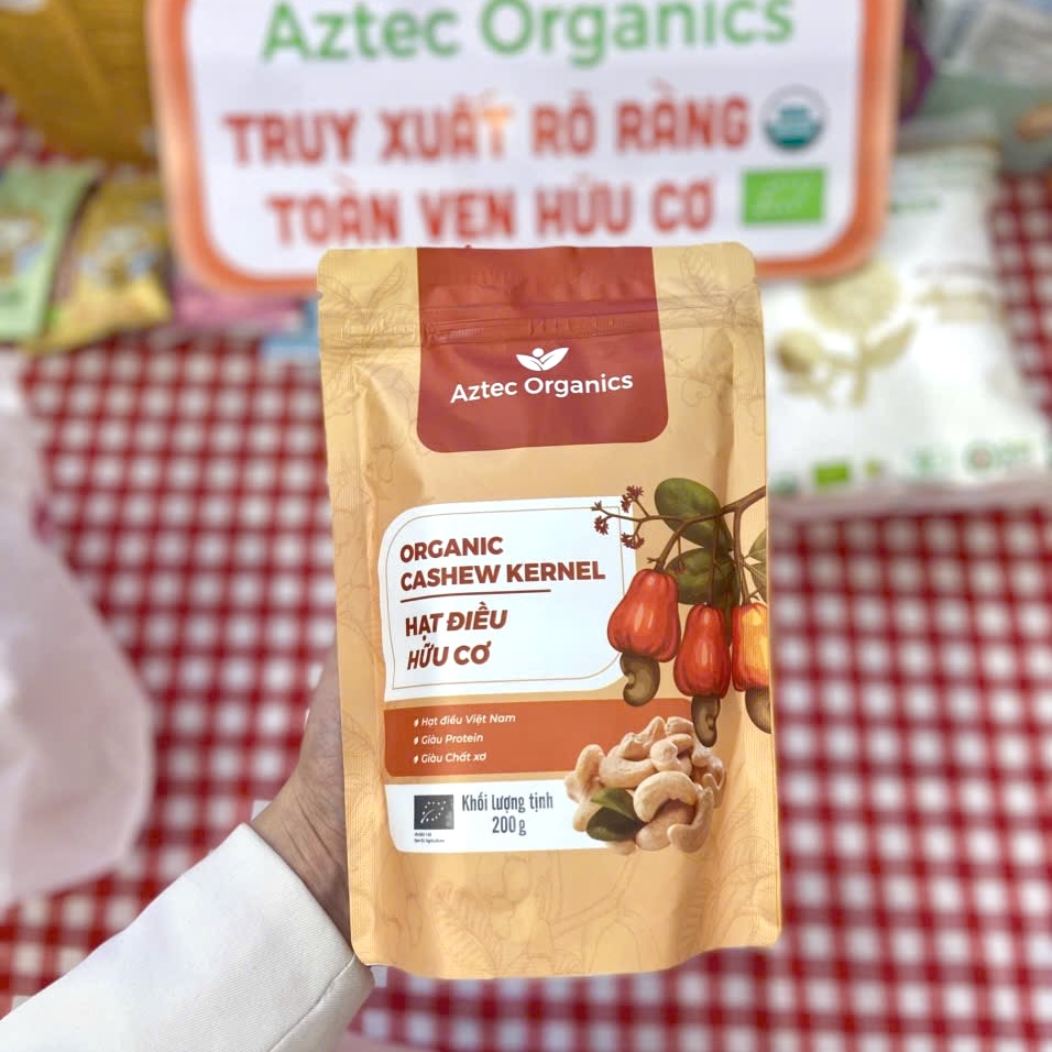 Aztec Organics - Hạt Điều Hữu Cơ 200g nhân vỡ