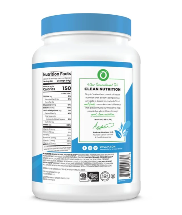 Đạm thực vật và Greens hữu cơ hương Vani 882gr