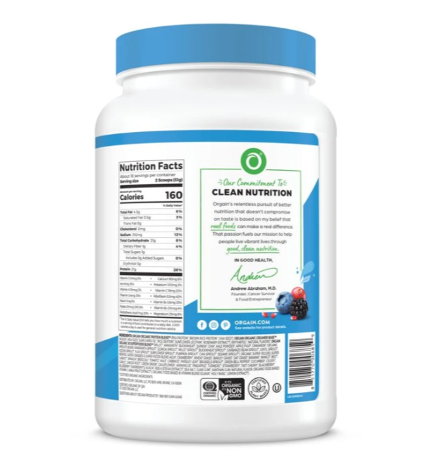 Đạm thực vật và Superfoods hữu cơ hương Vani 918g