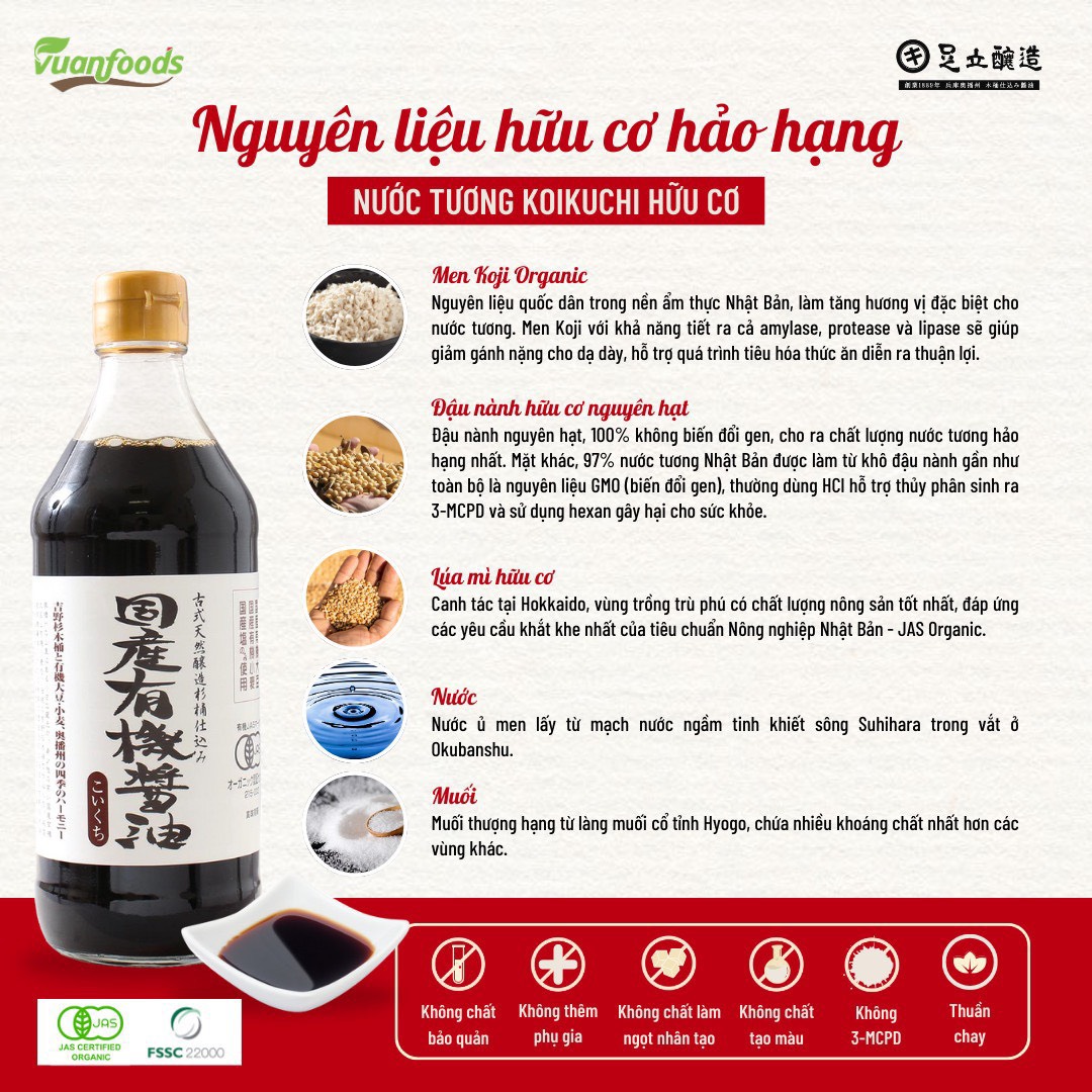 Nước Tương Koikuchi Hữu Cơ 1.8L