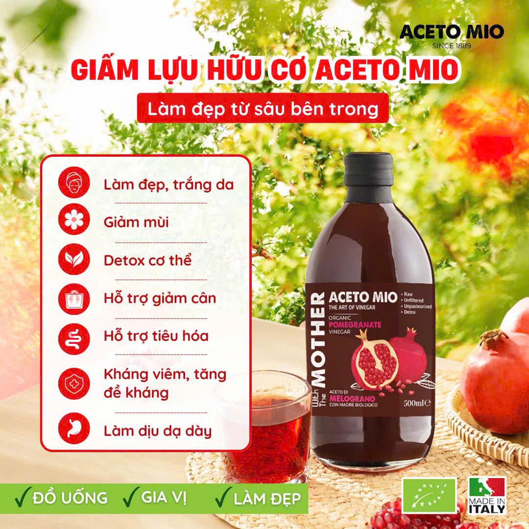 Aceto Mio - Giấm Lựu Hữu Cơ 500ml