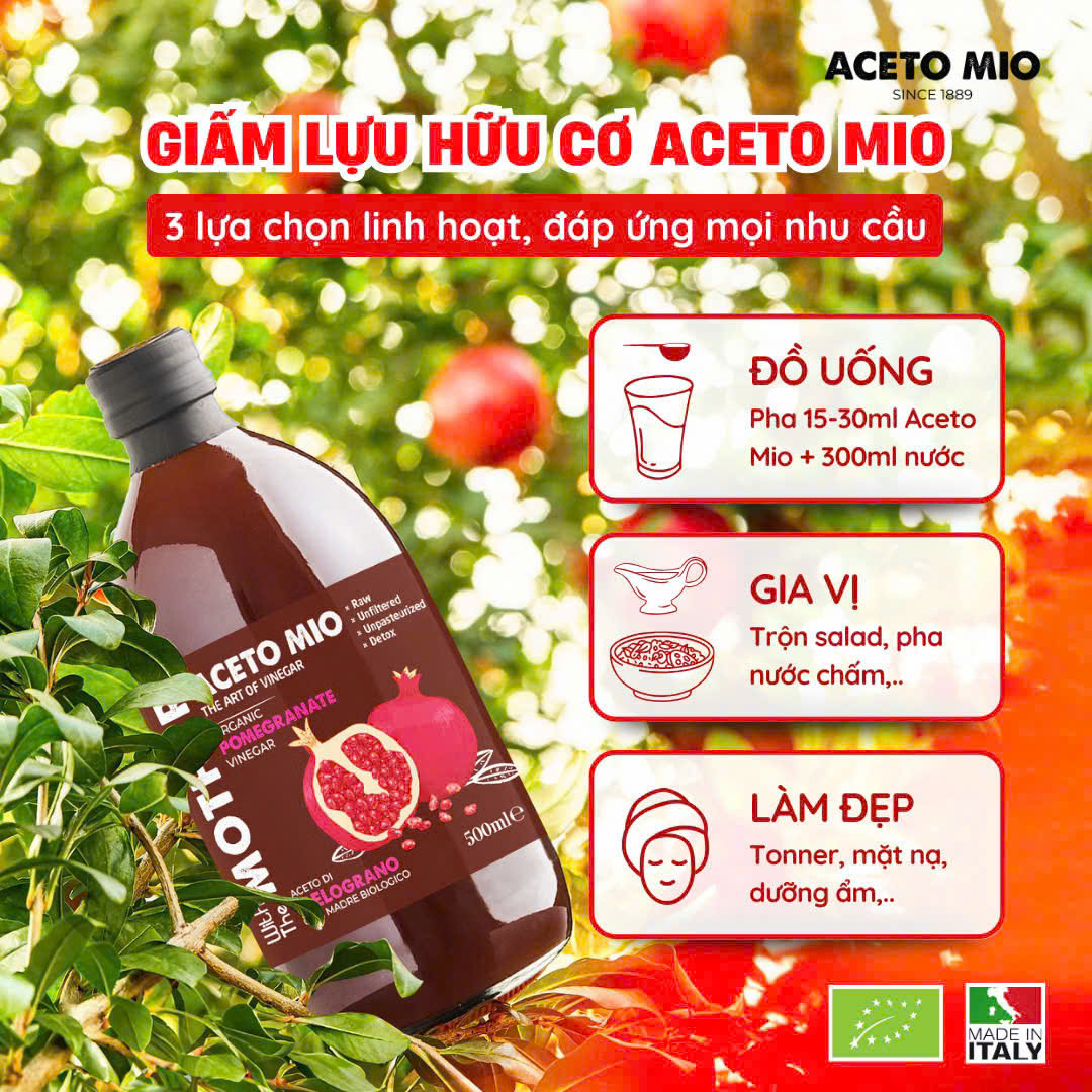Aceto Mio - Giấm Lựu Hữu Cơ 500ml